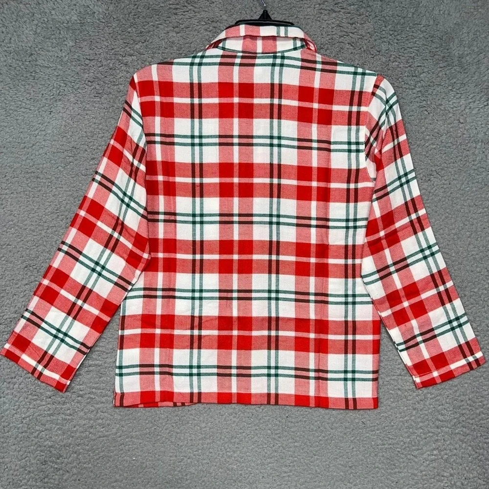 NWT Old Navy Pajama Shirt Youth L (10-12) Red Plaid Flannel Holiday‎ Jammies